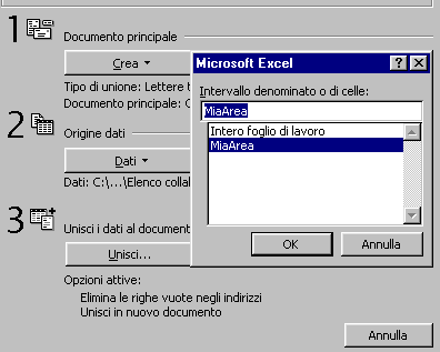 Seleziona area Excel